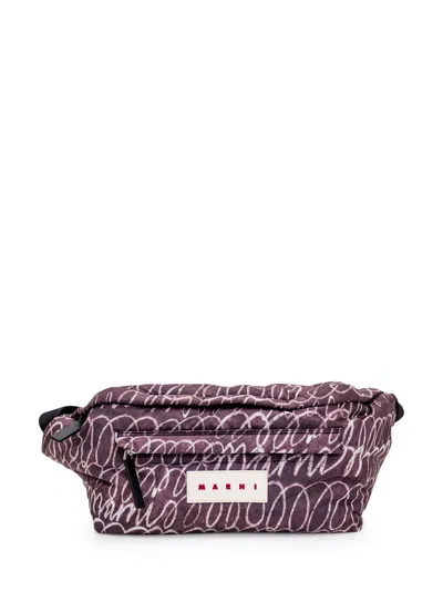 Marni Fanny Pack With Logo In Animal Print