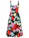 Marni Multicolor Dress With Flared Skirt And All-over Floral Motif In Multicolor