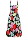 Marni Multicolor Dress With Flared Skirt And All-over Floral Motif In Multicolor