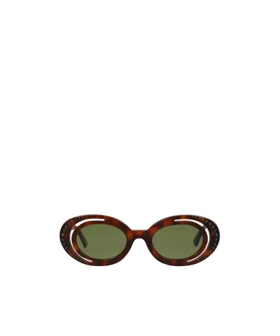 Marni Fashion Leopard Print Sunglasses In Brown