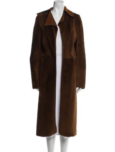 Pre-owned Marni Faux Fur Coat In Brown