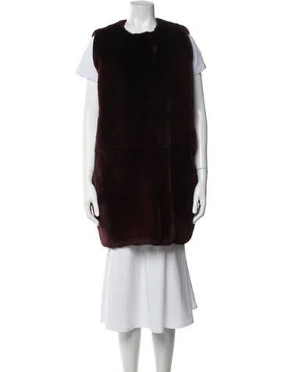 Pre-owned Marni Faux Fur Coat In Red