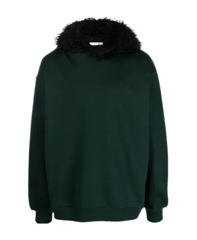 Marni Faux-fur Cotton Sweatshirt In Black