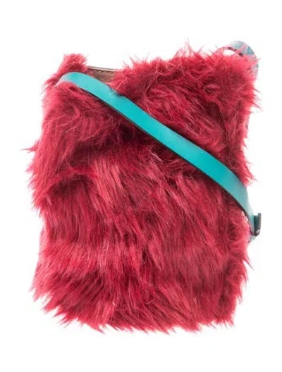 Pre-owned Marni Faux Fur Crossbody Bag In Red