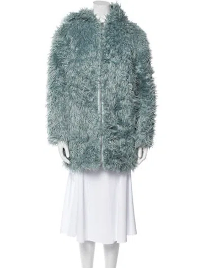 Pre-owned Marni Faux Fur Jacket In Blue