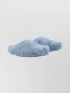 Marni Faux Fur Round Toe Slippers With Heel In Blue