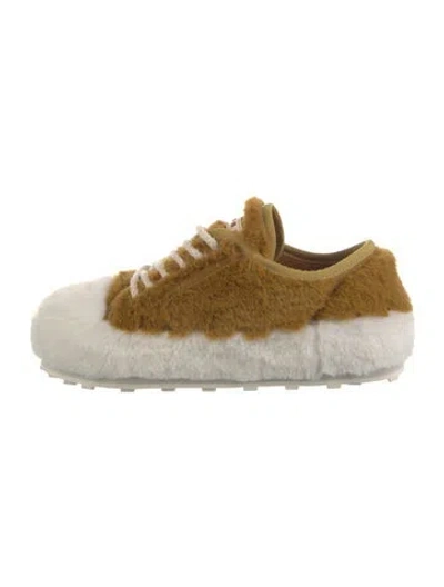 Pre-owned Marni Faux Fur Sneakers In Neutrals