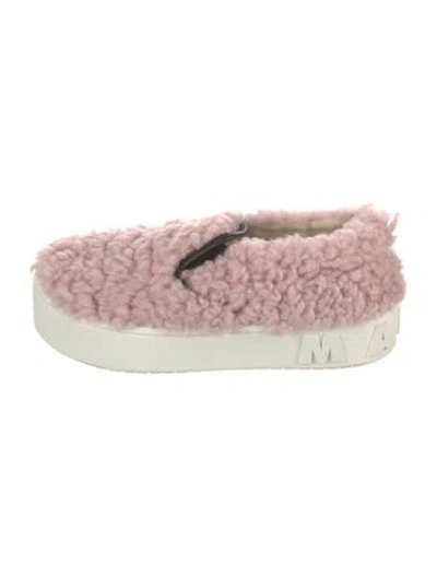 Pre-owned Marni Faux Fur Sneakers In Pink