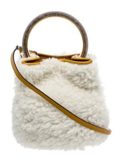 Pre-owned Marni Faux Fur Top Handle Bag In Neutral