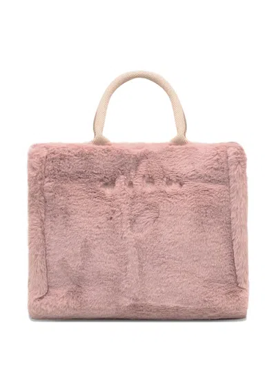 Marni Faux Fur Tote Bag In Multi