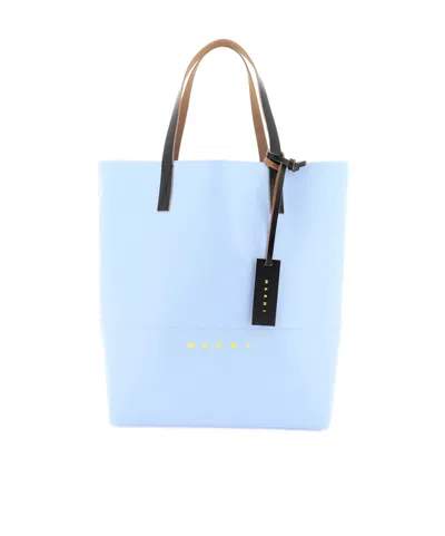 Marni Faux-leather Tote Bag In Blue