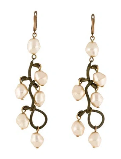 Pre-owned Marni Faux Pearl Drop Earrings In Multi