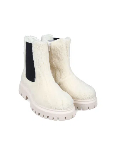 MARNI FAUX-SHEARLING ANKLE BOOTS