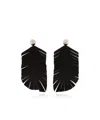 Marni Black Feathers Earrings In Black