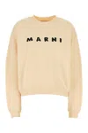 Marni Ivory Sweatshirt With Textured Lettering