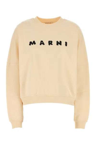 MARNI MARNI CREAM COTTON OVERSIZE SWEATSHIRT
