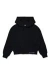 Marni Felpa Con Cappuccio Ed Elastico Logato In Black