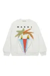 Marni Kids Long-sleeved Crewneck Sweatshirt In White