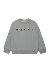Marni Felpa Girocollo Con Logo  In Gray