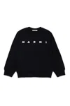 Marni Kids Logo-printed Crewneck Sweatshirt In Black