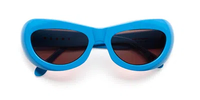 Marni Field Of Rushes Blue Ez5 Men's Sunglasses Blue Size 59 In Multi