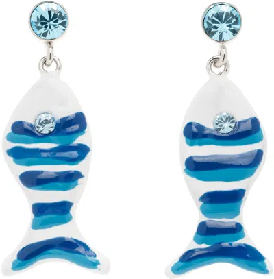 Marni Fish & Rhinestone Earrings