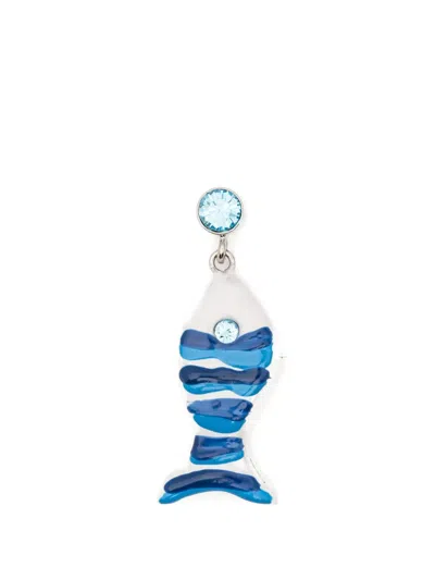 Marni Fish Charm Earrings In Blue