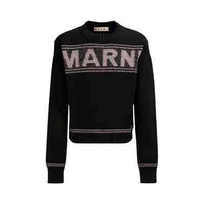Pre-owned Marni Fisherman Logo Knit Sweatshirt 'black' | Men's Size 50