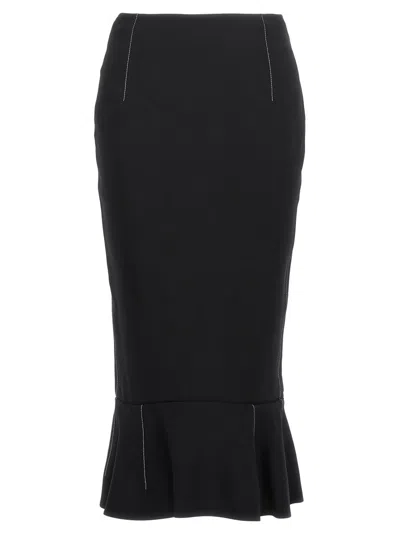 MARNI MARNI FITTED BLACK SHEATH SKIRT WITH FLARED HEM