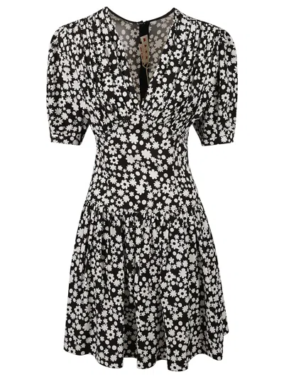 Marni Fitted Mini Dress With Deep V-neckline In Black