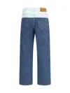Marni Five Pocket Denim Jeans With Logo Patch In Blue