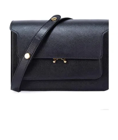 Marni Flap Closure Shoulder Bag In Black