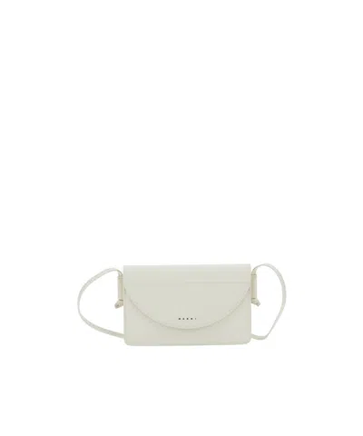Marni Flap Shoulder Bag In White