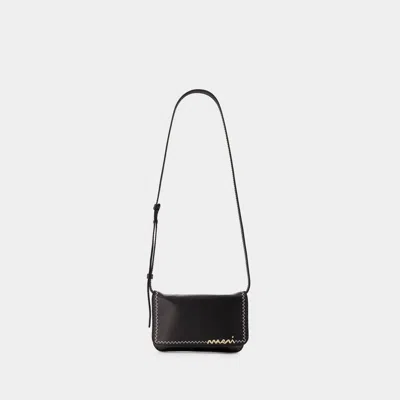 Marni Flap Trunk Shoulder Bag With Women In White