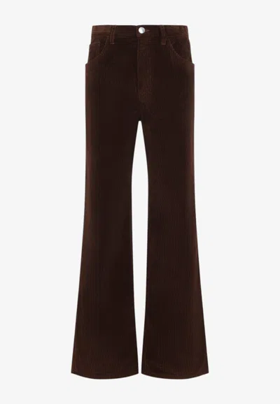 Marni Flared Corduroy Pants In Brown