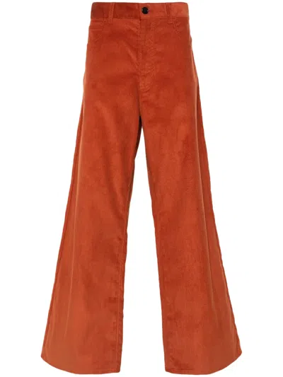 Marni Orange Flared Trousers In 00m38 Clay