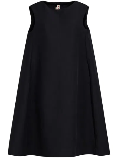 Marni Oversized Paneled Cotton-cady Dress In Black