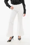 Marni Flared Cropped Pants With Embroidered Logo In White