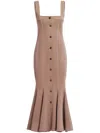 Marni Flared-hem Midi Dress In Neutrals