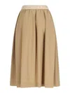 Marni Midi Pleated Skirt Knee Length In Beige