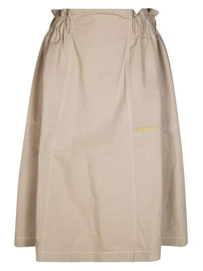 Marni Flared Midi Skirt For Women In Brown