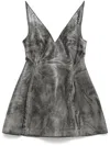 Marni Washed Leather Mini Flared Dress