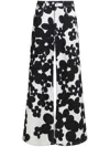 Marni Cotton Trousers With Black And White Dillies Print In Black