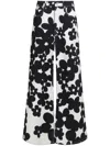 Marni Cotton Trousers With Black And White Dillies Print In Black