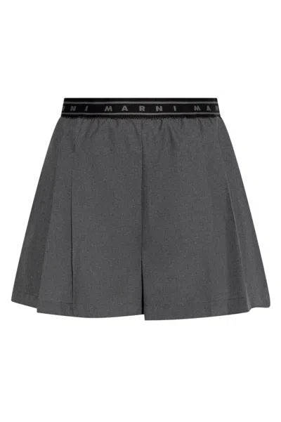 MARNI FLARED VIRGIN WOOL TAILORED SHORTS