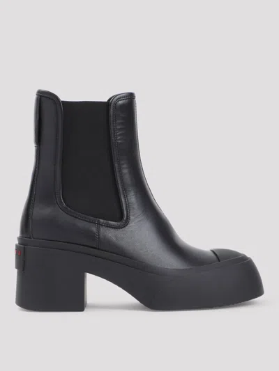 MARNI FLAT ANKLE BOOTS MARNI WOMAN COLOR BLACK,F93171002