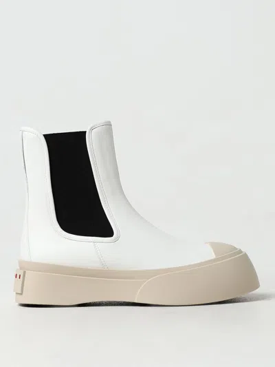 Marni Flat Ankle Boots  Woman Color White