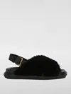 Marni Shearling Fussbett Slingback Sandals In Schwarz