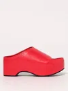 Marni Slide With Chunky Clog In Red Leather In Red
