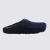 Marni Eclipse Leather Fussbett Flats In Blue